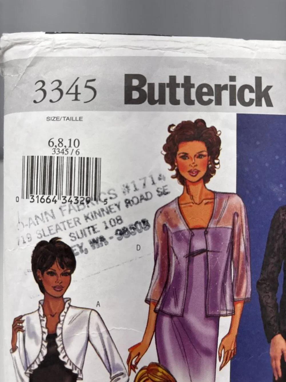 Butterick 3345 Misses Jacket Cape Sewing Pattern Size 6 8 10 Uncut 2001
